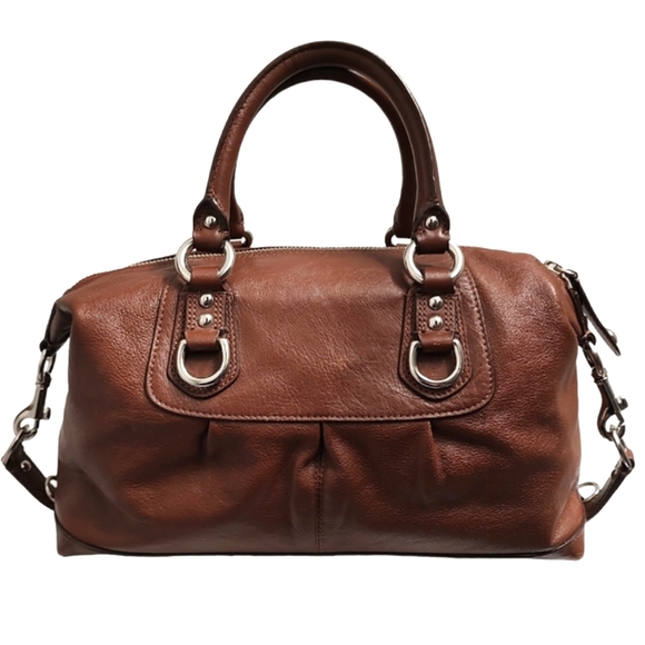 COACH Ashley Sabrina Pleated Convertible Satchel Duffle Bag Walnut F15445 - Picture 5 of 16